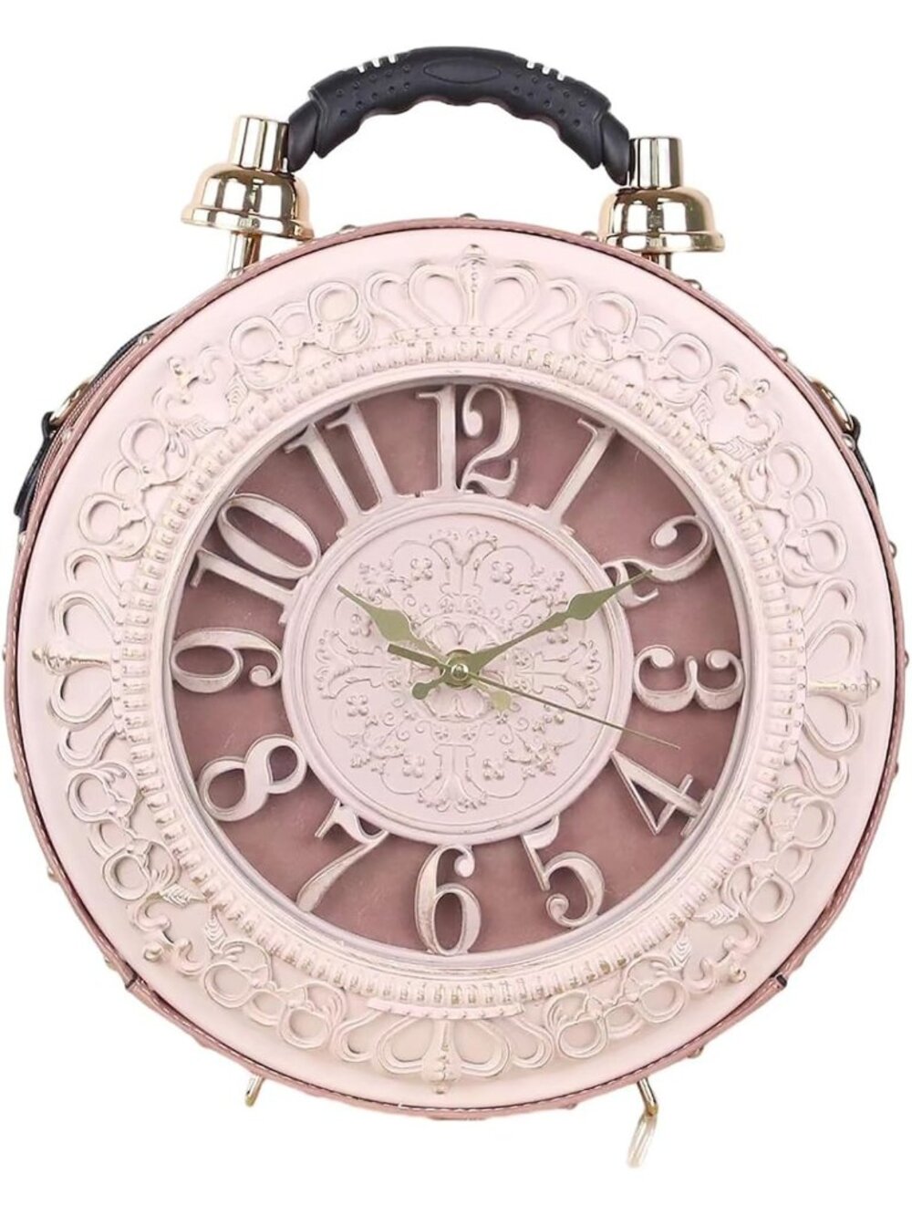 Women's Yellow Novelty Clock Purse Steampunk Luxurious Surface Crossbody Bags